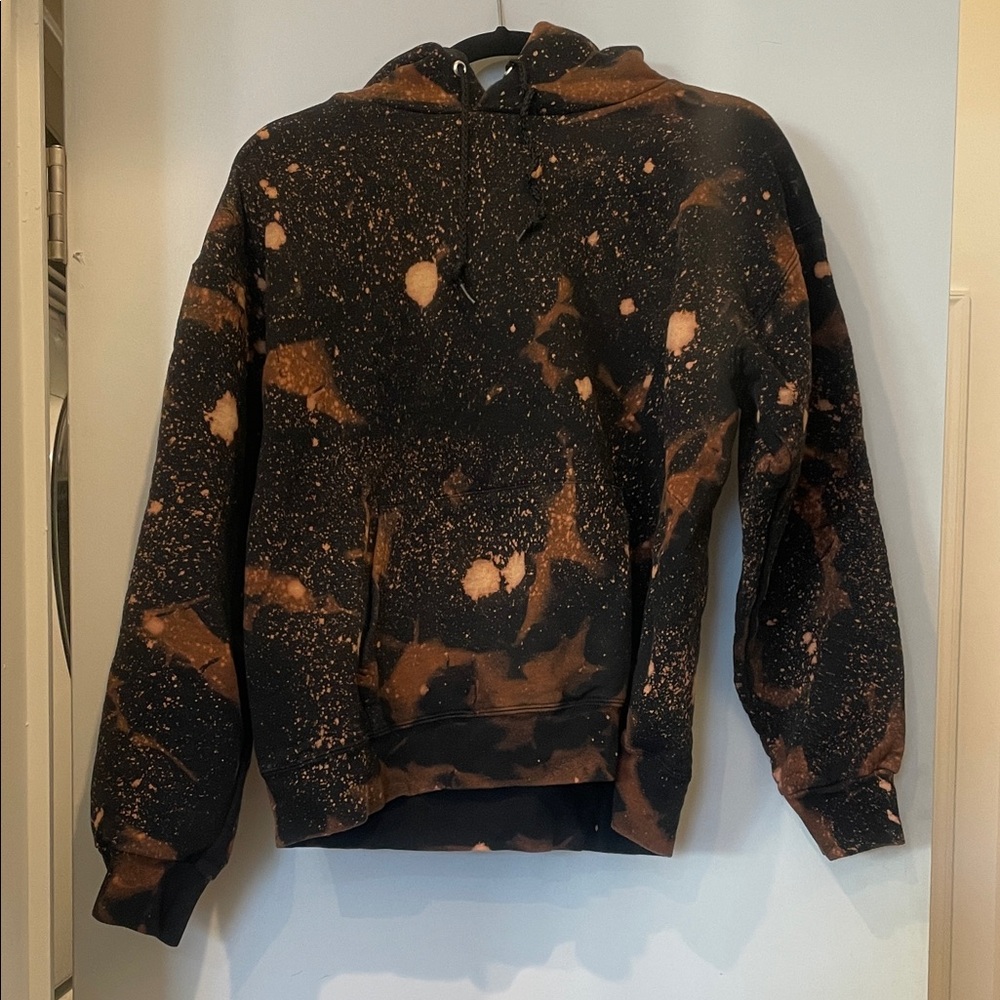 Black and burnt orange Splatter Hoodie